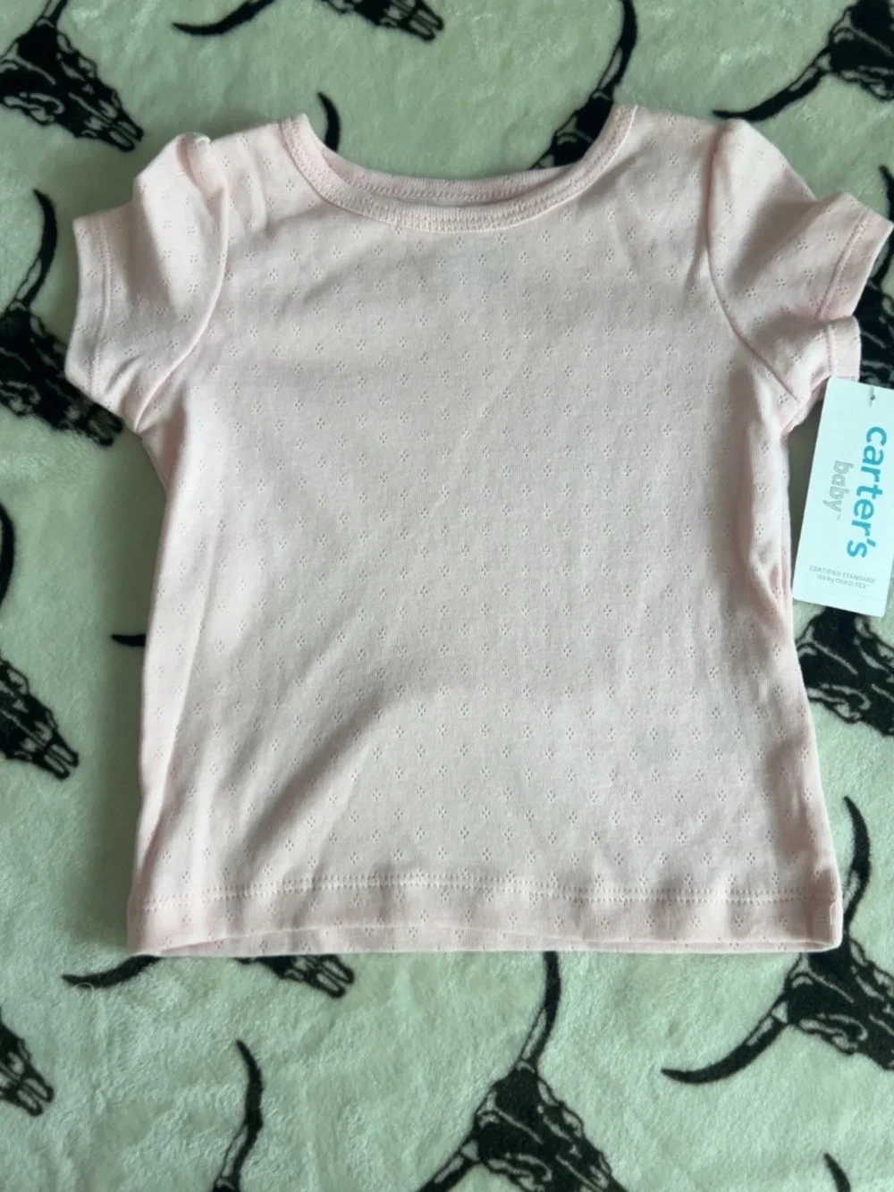NWT Carter’s Baby Girl Pink Striped Overall Romper Set 12M